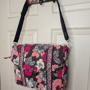 This is a Vera Bradley Attaché or messenger bag in the "Mocha Rouge"